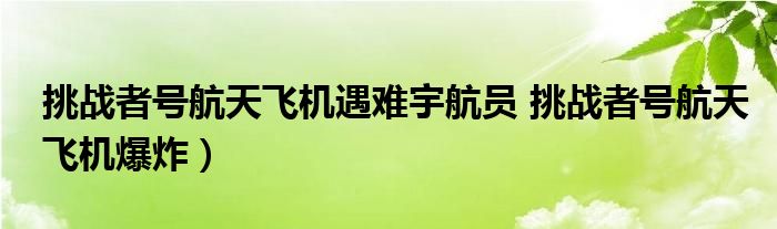 挑战者号航天飞机遇难宇航员 挑战者号航天飞机爆炸)