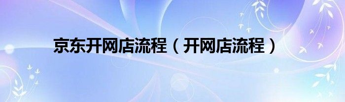 京东开网店流程(开网店流程)