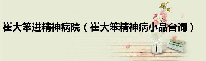 崔大笨进精神病院(崔大笨精神病小品台词)