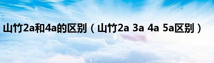 山竹2a和4a的区别（山竹2a 3a 4a 5a区别）