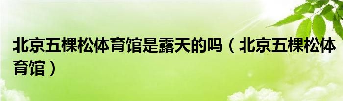 北京五棵松体育馆是露天的吗(北京五棵松体育馆)