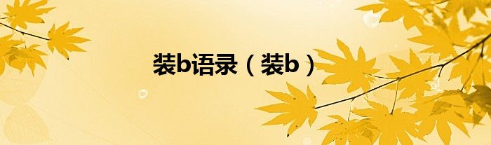 装b语录（装b）