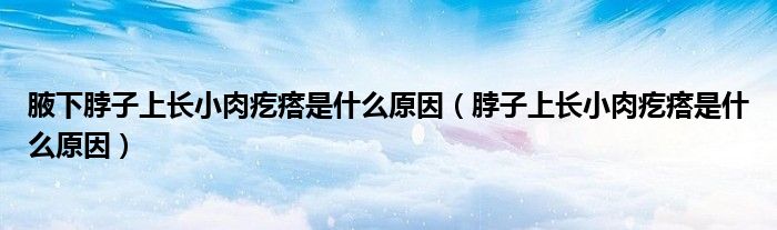 腋下脖子上长小肉疙瘩是什么原因(脖子上长小肉疙瘩是什么原因)