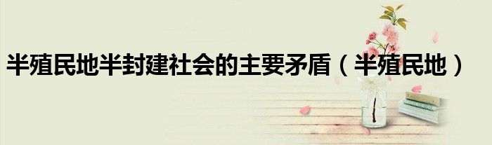 半殖民地半封建社会的主要矛盾(半殖民地)
