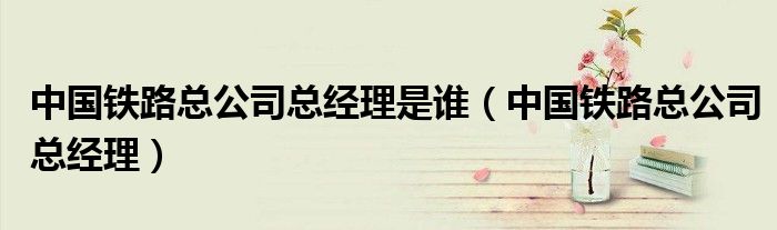 中国铁路总公司总经理是谁(中国铁路总公司总经理)