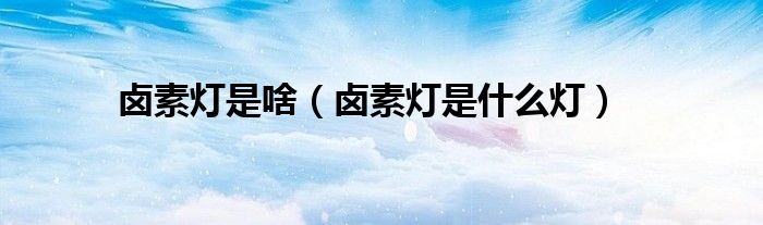 卤素灯是啥(卤素灯是什么灯)