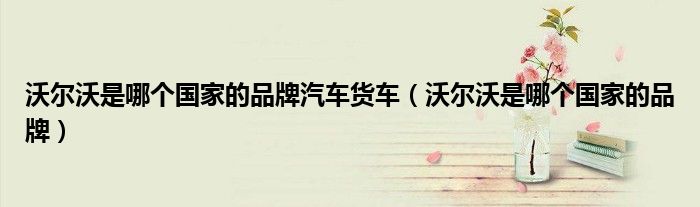 沃尔沃是哪个国家的品牌汽车货车(沃尔沃是哪个国家的品牌)
