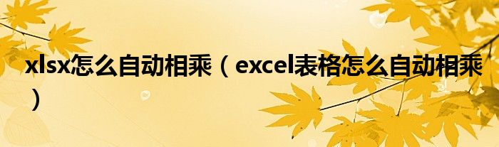 xlsx怎么自动相乘(excel表格怎么自动相乘)