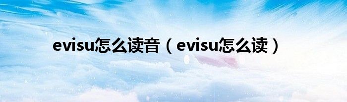 evisu怎么读音（evisu怎么读）