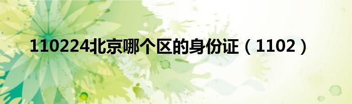 110224北京哪个区的身份证(1102)