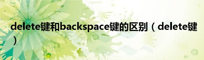 delete键和backspace键的区别(delete键)