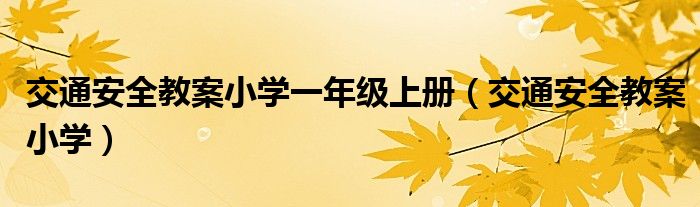 交通安全教案小学一年级上册(交通安全教案小学)