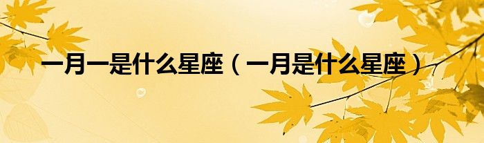 一月一是什么星座(一月是什么星座)