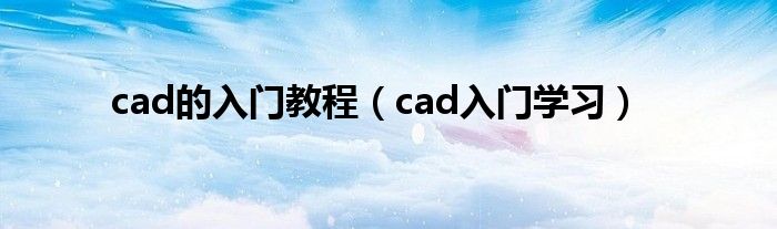 cad的入门教程(cad入门学习)