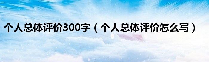 个人总体评价300字(个人总体评价怎么写)
