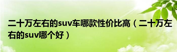 二十万左右的suv车哪款性价比高(二十万左右的suv哪个好)