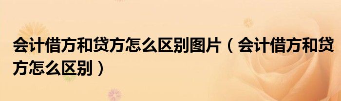 会计借方和贷方怎么区别图片(会计借方和贷方怎么区别)