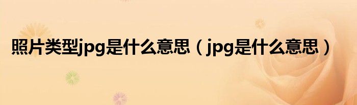 照片类型jpg是什么意思(jpg是什么意思)