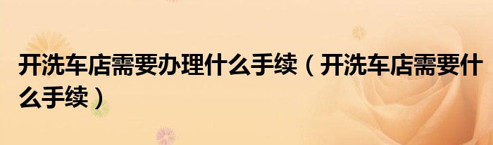 开洗车店需要办理什么手续(开洗车店需要什么手续)