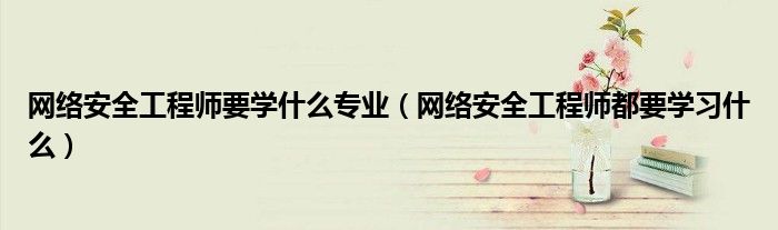 网络安全工程师要学什么专业(网络安全工程师都要学习什么)