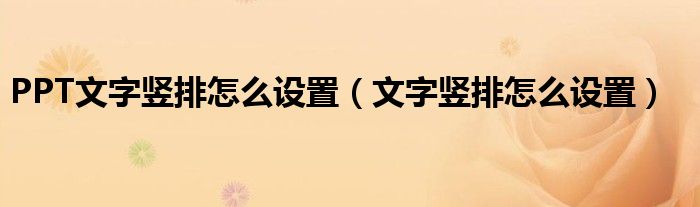 PPT文字竖排怎么设置(文字竖排怎么设置)