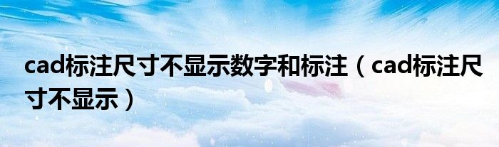 cad标注尺寸不显示数字和标注(cad标注尺寸不显示)