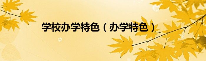 学校办学特色（办学特色）