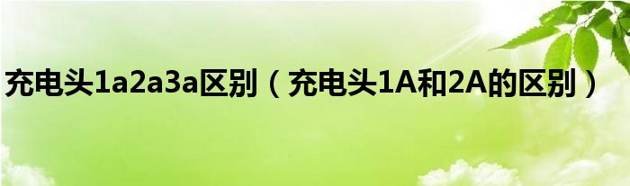 充电头1a2a3a区别(充电头1A和2A的区别)