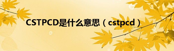 CSTPCD是什么意思(cstpcd)