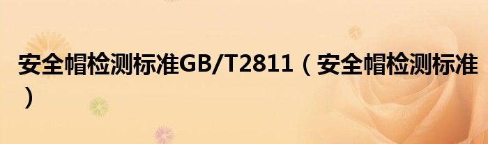 安全帽检测标准GB/T2811(安全帽检测标准)