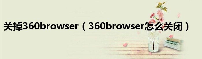 关掉360browser（360browser怎么关闭）