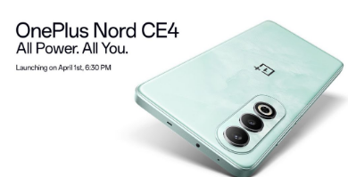 OnePlus Nord CE4智能手机将于4月1日推出