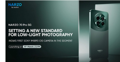 荣耀narzo 70 Pro 5G将于3月19日发布沙希德卡普尔出任产品大使