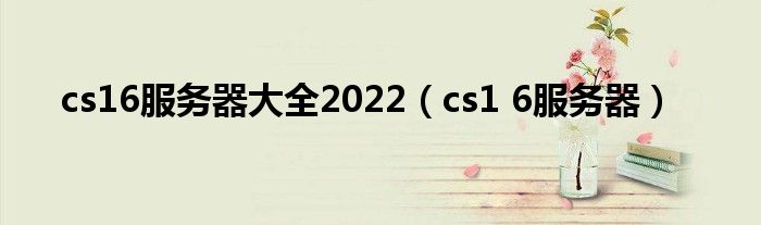 cs16服务器大全2022（cs1 6服务器）