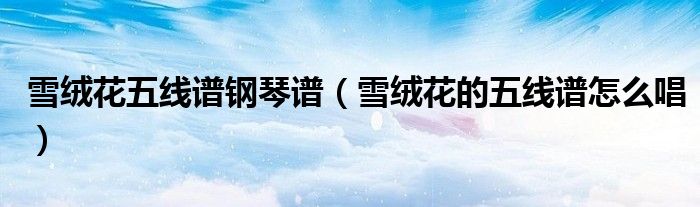 雪绒花五线谱钢琴谱(雪绒花的五线谱怎么唱)