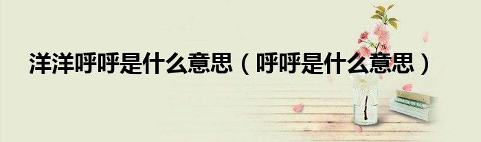 洋洋呼呼是什么意思(呼呼是什么意思)