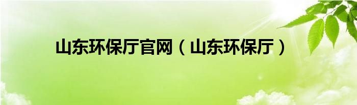 山东环保厅官网(山东环保厅)