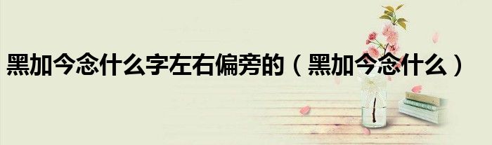 黑加今念什么字左右偏旁的(黑加今念什么)