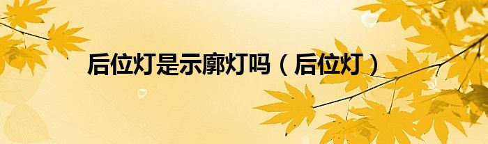 后位灯是示廓灯吗(后位灯)