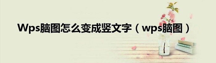 Wps脑图怎么变成竖文字(wps脑图)