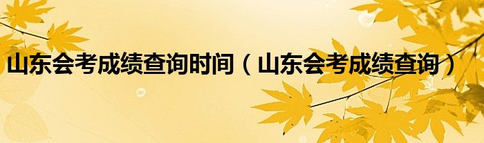 山东会考成绩查询时间(山东会考成绩查询)