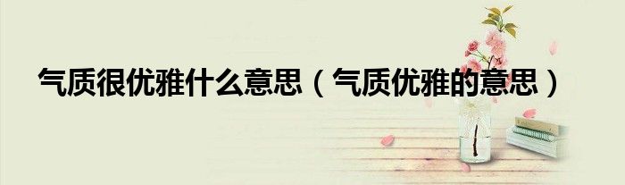 气质很优雅什么意思(气质优雅的意思)