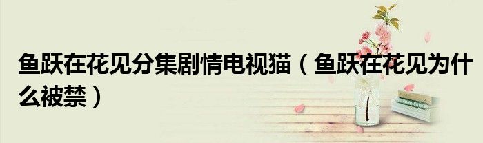 鱼跃在花见分集剧情电视猫(鱼跃在花见为什么被禁)