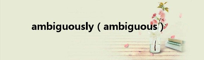 ambiguously（ambiguous）