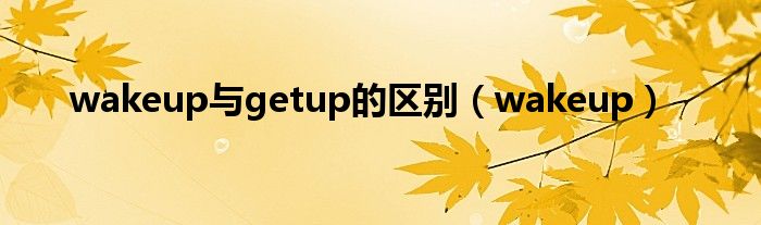 wakeup与getup的区别（wakeup）