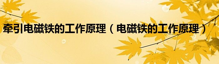 牵引电磁铁的工作原理(电磁铁的工作原理)
