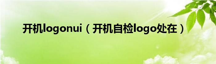 开机logonui(开机自检logo处在)