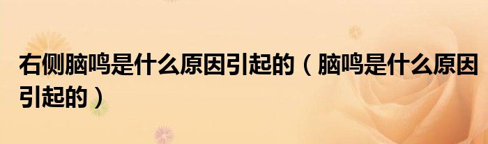 右侧脑鸣是什么原因引起的(脑鸣是什么原因引起的)