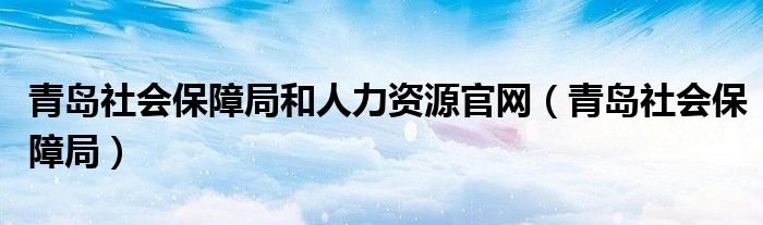 青岛社会保障局和人力资源官网（青岛社会保障局）