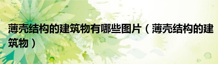 薄壳结构的建筑物有哪些图片(薄壳结构的建筑物)